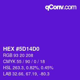 Color code: HEX #5D14D0 | qconv.com