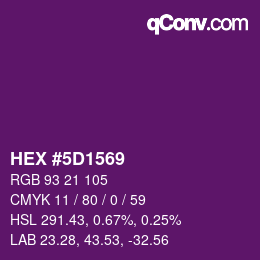 Color code: HEX #5D1569 | qconv.com