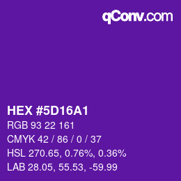Color code: HEX #5D16A1 | qconv.com