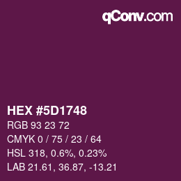 颜色代码: HEX #5D1748 | qconv.com
