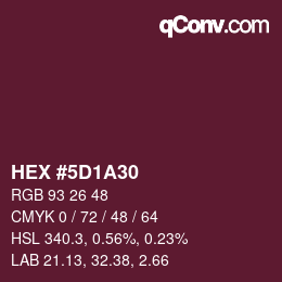 颜色代码: HEX #5D1A30 | qconv.com