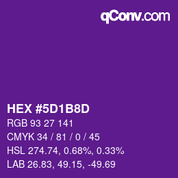Color code: HEX #5D1B8D | qconv.com