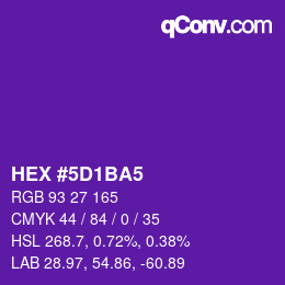 カラーコード: HEX #5D1BA5 | qconv.com