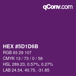 Color code: HEX #5D1D6B | qconv.com