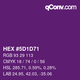 Color code: HEX #5D1D71 | qconv.com