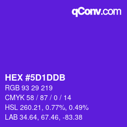 Color code: HEX #5D1DDB | qconv.com