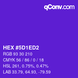 Color code: HEX #5D1ED2 | qconv.com