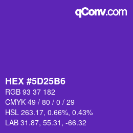 Color code: HEX #5D25B6 | qconv.com