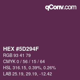 Color code: HEX #5D294F | qconv.com