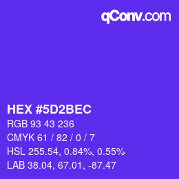 Color code: HEX #5D2BEC | qconv.com