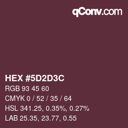 Color code: HEX #5D2D3C | qconv.com