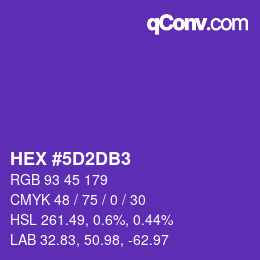 Color code: HEX #5D2DB3 | qconv.com