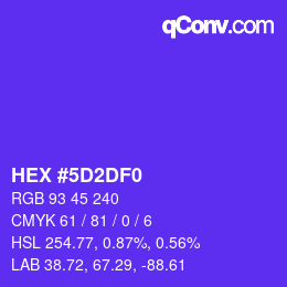Color code: HEX #5D2DF0 | qconv.com