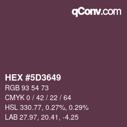 カラーコード: HEX #5D3649 | qconv.com