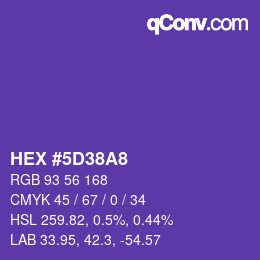 Color code: HEX #5D38A8 | qconv.com