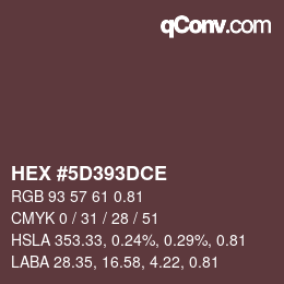 Código de color: HEX #5D393DCE | qconv.com