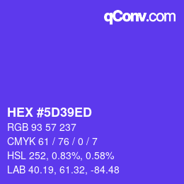Color code: HEX #5D39ED | qconv.com