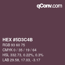 Color code: HEX #5D3C4B | qconv.com