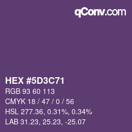 Color code: HEX #5D3C71 | qconv.com