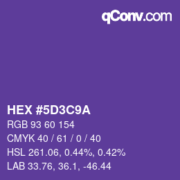 Color code: HEX #5D3C9A | qconv.com