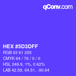 Color code: HEX #5D3DFF | qconv.com