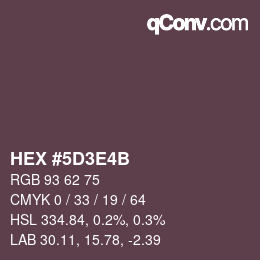 Color code: HEX #5D3E4B | qconv.com