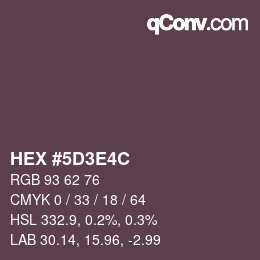 Color code: HEX #5D3E4C | qconv.com