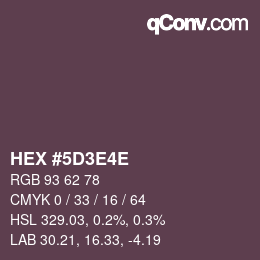 Color code: HEX #5D3E4E | qconv.com
