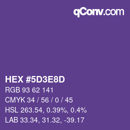 Color code: HEX #5D3E8D | qconv.com