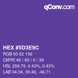 Color code: HEX #5D3E9C | qconv.com