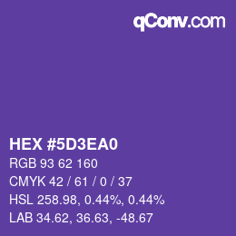 カラーコード: HEX #5D3EA0 | qconv.com