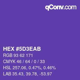カラーコード: HEX #5D3EAB | qconv.com