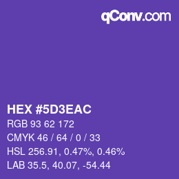 Color code: HEX #5D3EAC | qconv.com