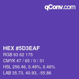 Color code: HEX #5D3EAF | qconv.com