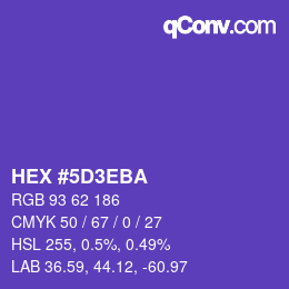 Color code: HEX #5D3EBA | qconv.com