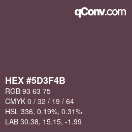 颜色代码: HEX #5D3F4B | qconv.com