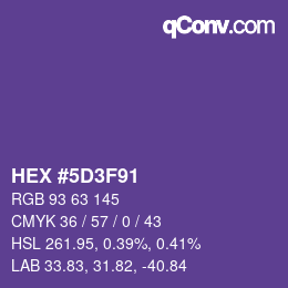 Farbcode: HEX #5D3F91 | qconv.com