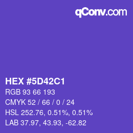 カラーコード: HEX #5D42C1 | qconv.com
