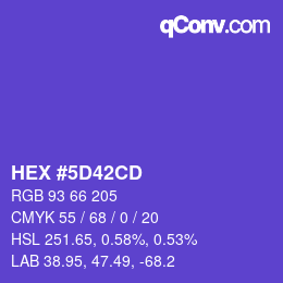 Farbcode: HEX #5D42CD | qconv.com