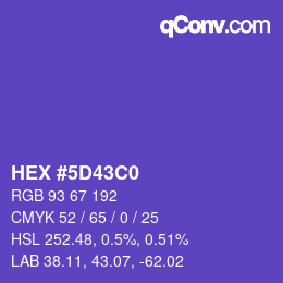 Color code: HEX #5D43C0 | qconv.com