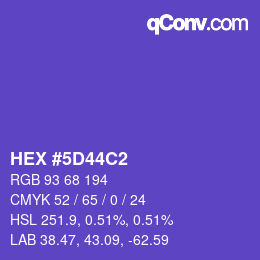 Color code: HEX #5D44C2 | qconv.com