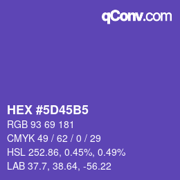 颜色代码: HEX #5D45B5 | qconv.com