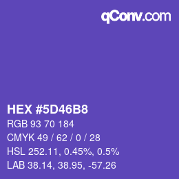 Color code: HEX #5D46B8 | qconv.com