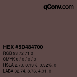 Color code: HEX #5D484700 | qconv.com