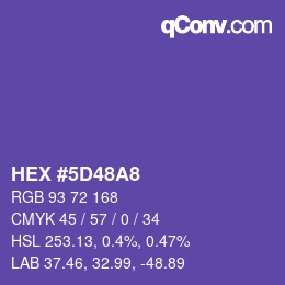 颜色代码: HEX #5D48A8 | qconv.com