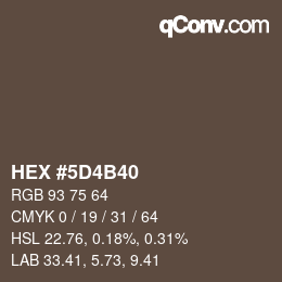 Color code: HEX #5D4B40 | qconv.com