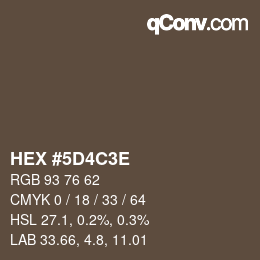Código de color: HEX #5D4C3E | qconv.com