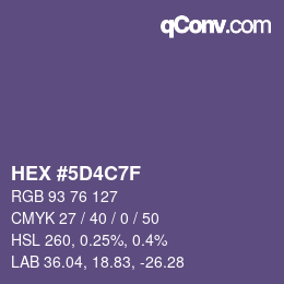 Color code: HEX #5D4C7F | qconv.com