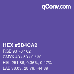 カラーコード: HEX #5D4CA2 | qconv.com