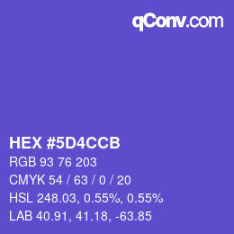 Color code: HEX #5D4CCB | qconv.com